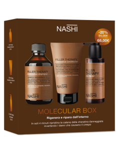 NASHI FILLER THERAPY MOLECULAR BOX sconto 20% (shampoo 250ml + conditioner 150ml + top repair 150ml)